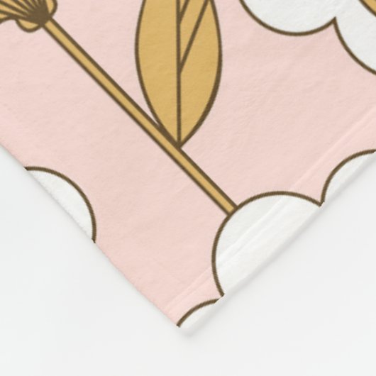 Couverture Polaire Retro Jardin rose motif floral (Coin)