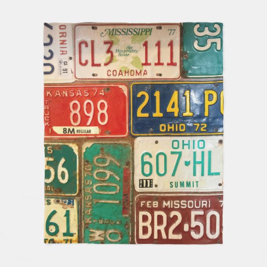 Couverture Polaire Retro License Plate Collection (Devant)