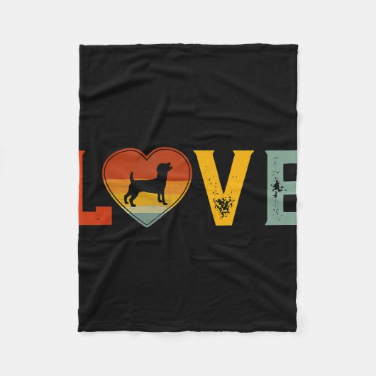 Couverture Polaire Retro Love à thème Jack Russell Terrier Chien Vale (Devant)