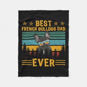 Couverture Polaire Retro Meilleur Français Bulldog Papa Jamais Chien 