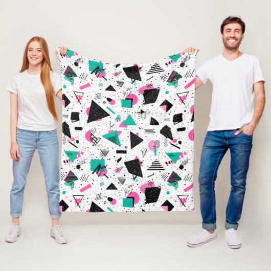 Couverture Polaire Retro Memphis Geometric Pattern (En situation)
