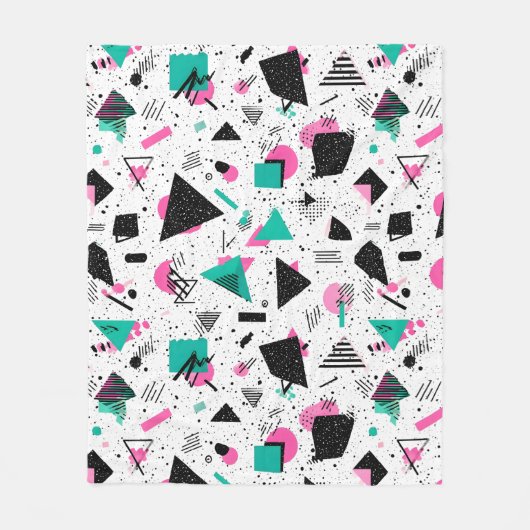 Couverture Polaire Retro Memphis Geometric Pattern (Devant)
