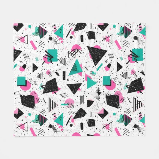 Couverture Polaire Retro Memphis Geometric Pattern (Devant (Horizontal))