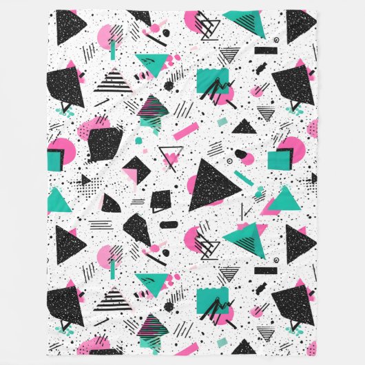Couverture Polaire Retro Memphis Geometric Pattern (Devant)