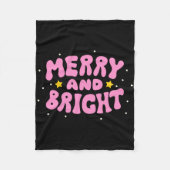 Couverture Polaire Retro Merry And Bright Holiday Design (Devant)