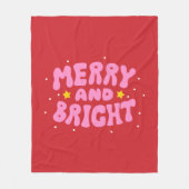 Couverture Polaire Retro Merry et Bright Holiday Design (Devant)