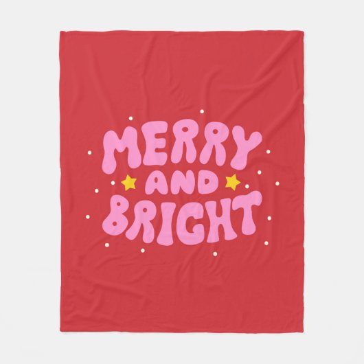 Couverture Polaire Retro Merry et Bright Holiday Design (Devant)