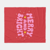 Couverture Polaire Retro Merry et Bright Holiday Design (Devant (Horizontal))