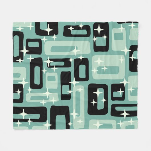 Couverture Polaire Retro Mid Century Modern Abstract Pattern (Devant (Horizontal))