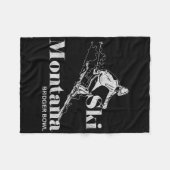 Couverture Polaire Retro Montana Bridger Bowl Skiing Tee (Devant (Horizontal))