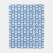 Couverture Polaire Rétro motif bleu scandinave (Devant)