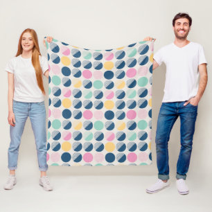 Couverture Polaire Rétro motif de demi-cercle