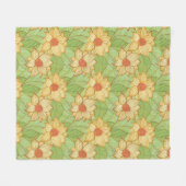 Couverture Polaire Rétro motif de magnolia (Devant (Horizontal))