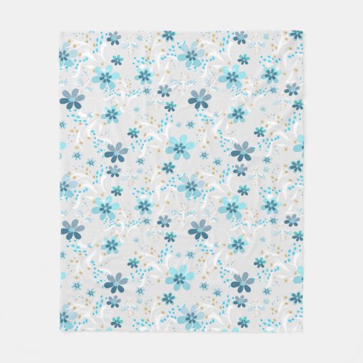 Couverture Polaire Retro, motif floral (Devant)