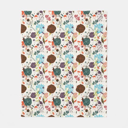 Couverture Polaire Rétro motif floral 2 (Devant)