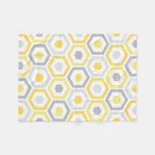 Couverture Polaire Rétro motif géométrique gris jaune (Devant (Horizontal))