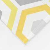 Couverture Polaire Rétro motif géométrique gris jaune (Coin)