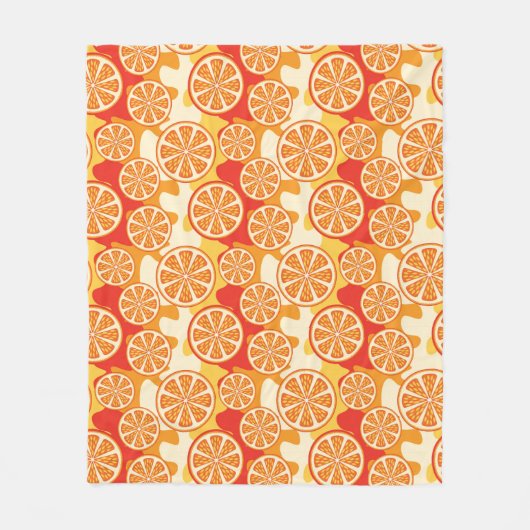Couverture Polaire Rétro motif orange d'agrume (Devant)