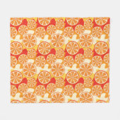 Couverture Polaire Rétro motif orange d'agrume (Devant (Horizontal))