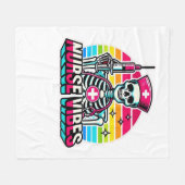 Couverture Polaire Retro Neon Skeleton Nurse - Funny Éffrayant D (Devant (Horizontal))