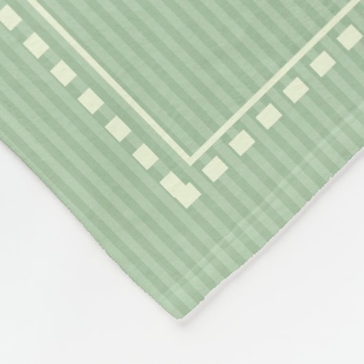 Couverture Polaire Retro Noël Fox Pastel Vert & Beige 2 (Coin)
