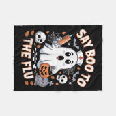 Couverture Polaire Retro Nurse Ghost Halloween Vaccine Dit Boo À (Devant (Horizontal))