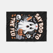 Couverture Polaire Retro Nurse Ghost Halloween Vaccine Dit Boo À (Devant (Horizontal))