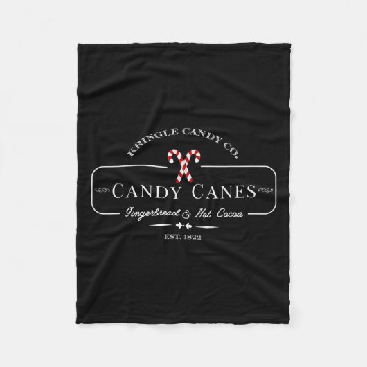 Couverture Polaire Retro Old Fashioned Kringle Candy Canes Co Merry C (Devant)