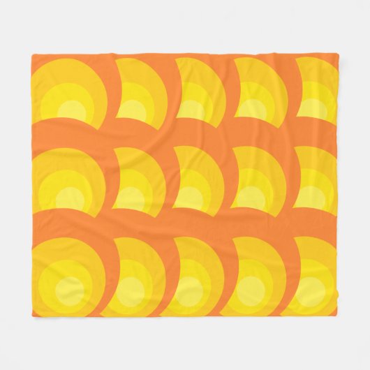 Couverture Polaire Retro Orange Circles (Devant (Horizontal))