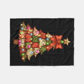 Couverture Polaire Retro Patchwork Bow Christmas,rustic Country Chris (Devant (Horizontal))
