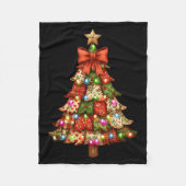 Couverture Polaire Retro Patchwork Bow Christmas,rustic Country Chris (Devant)