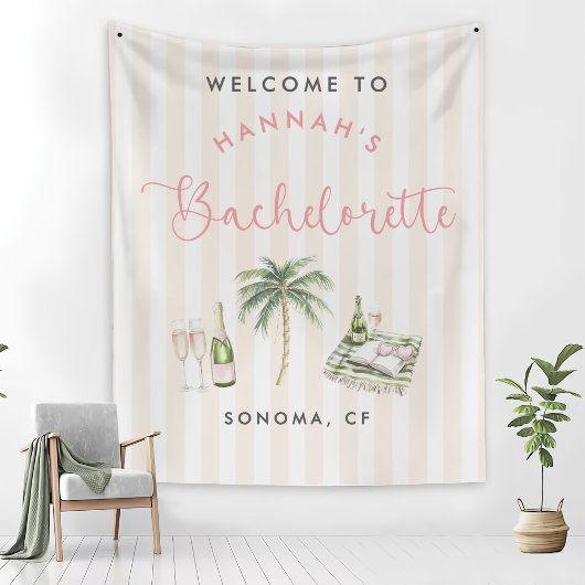 Couverture Polaire Retro Pink Wine Country Bachelorette Weekend Fleec