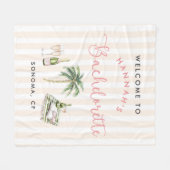 Couverture Polaire Retro Pink Wine Country Bachelorette Weekend Fleec (Devant (Horizontal))