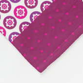 Couverture Polaire Rétro point de polka de crâne de fleur (Coin)