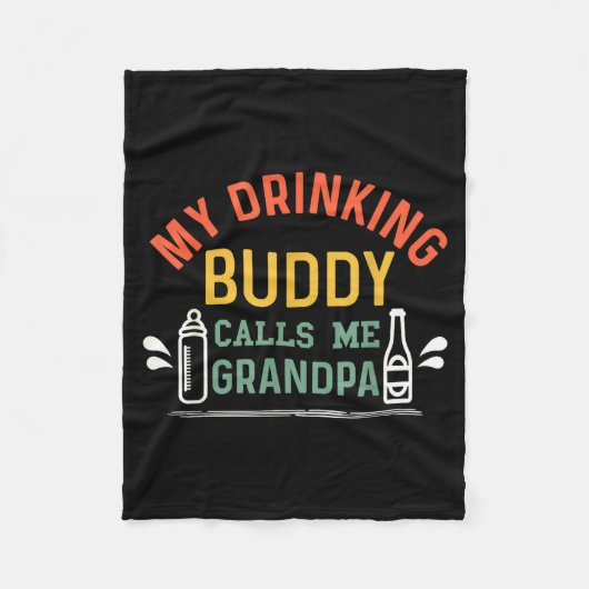 Couverture Polaire Retro Pregnancy Announcement Grandpa My Drinking B (Devant)