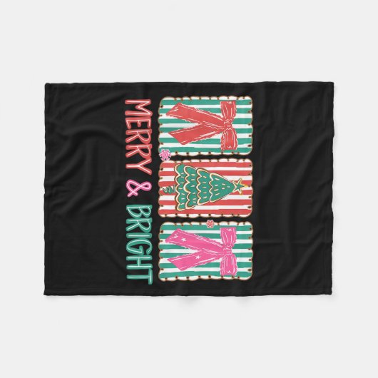 Couverture Polaire Retro Preppy Merry And Bright Girly Coquette Chris (Devant (Horizontal))