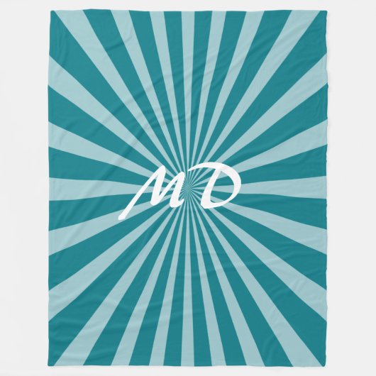 Couverture Polaire Retro Rays blanc transparent + votre idée (Devant)