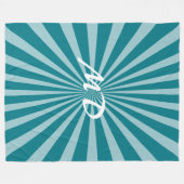 Couverture Polaire Retro Rays blanc transparent + votre idée (Devant (Horizontal))