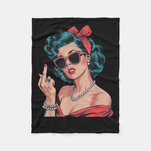 Couverture Polaire Retro Respectfully Funny N Up Girl Sy Style  (Devant)