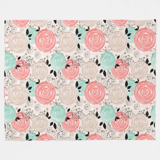 Couverture Polaire Rétro, rose (Devant (Horizontal))