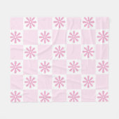 Couverture Polaire Retro rose À damiers motif floral (Devant (Horizontal))