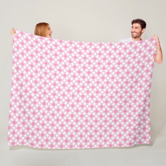 Couverture Polaire Rétro rose pois (En situation)