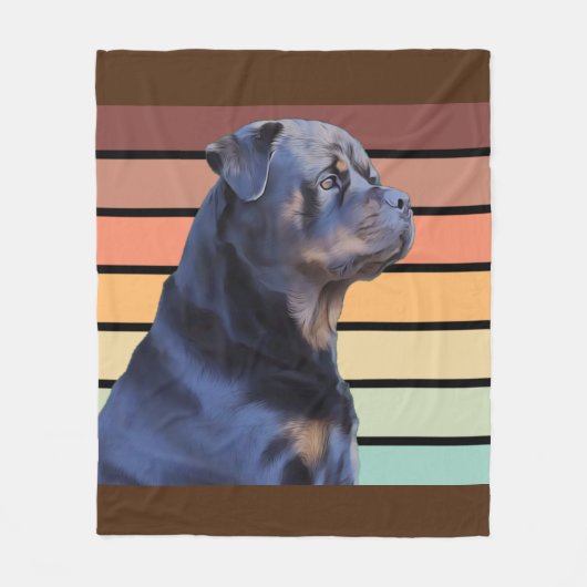Couverture Polaire Rétro Rottweiler (Devant)
