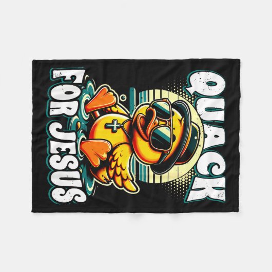 Couverture Polaire Retro Rubber Duck Christian Rubber Ducky Quacks Fo (Devant (Horizontal))