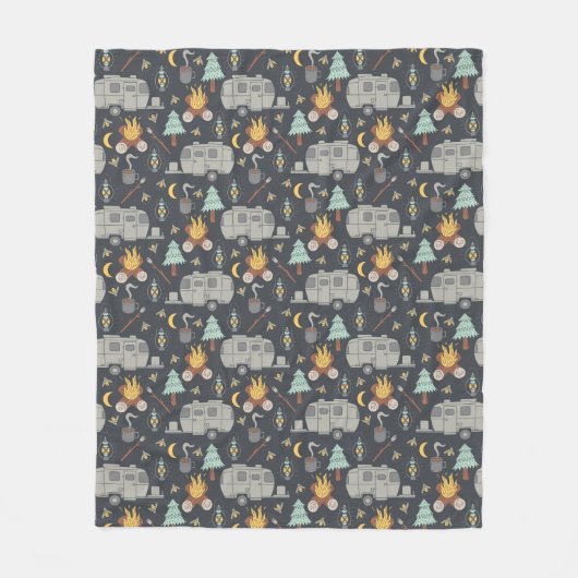 Couverture Polaire Retro RV Camping Toison Blanket (Devant)