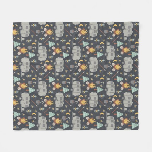 Couverture Polaire Retro RV Camping Toison Blanket (Devant (Horizontal))