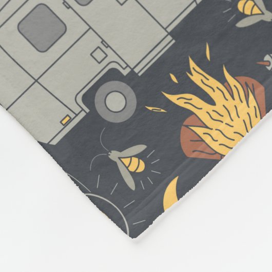 Couverture Polaire Retro RV Camping Toison Blanket (Coin)