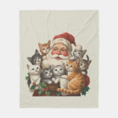 Couverture Polaire Retro Santa Claus & Kittens Christmas Winter 90s (Devant)