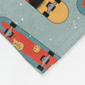 Couverture Polaire Retro Skateboard Blue Cool Motif sans couture (Coin)