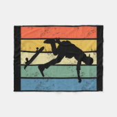 Couverture Polaire Retro Skateboarding Funny Skating Performing Trick (Devant (Horizontal))